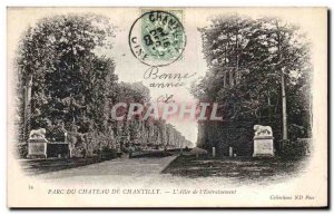 Old Postcard Parc Du Chateau Chantilly The allee of training