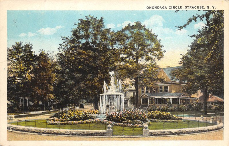 Syracuse New York 1929 Postcard Onondaga Circle 