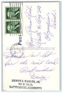 1957 In Beautiful Lake View Park Hattiesburg Mississippi MS Vintage Postcard