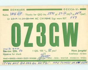 1957 vintage QSL HAM RADIO CARD Alexterp - Arden DENMARK t1809