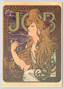 Art~Alphonse Maria Mucha~1898~JOB Cigarette Paper Adv~Art Nouveau~Continental PC 