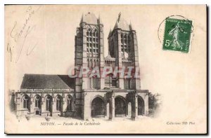 Old Postcard Noyon Facade of the Cathedral