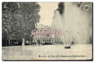 Old Postcard Brussels Park and the House of Representatives