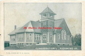 VT, Richmond, Vermont, Congregational Church, Exterior View, 1909 PM, PC Davis