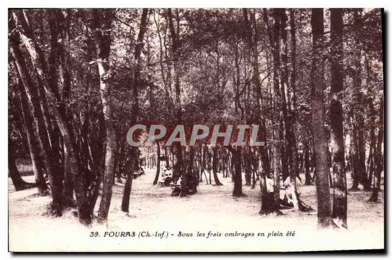 Old Postcard Fouras Under the cool shade in the summer