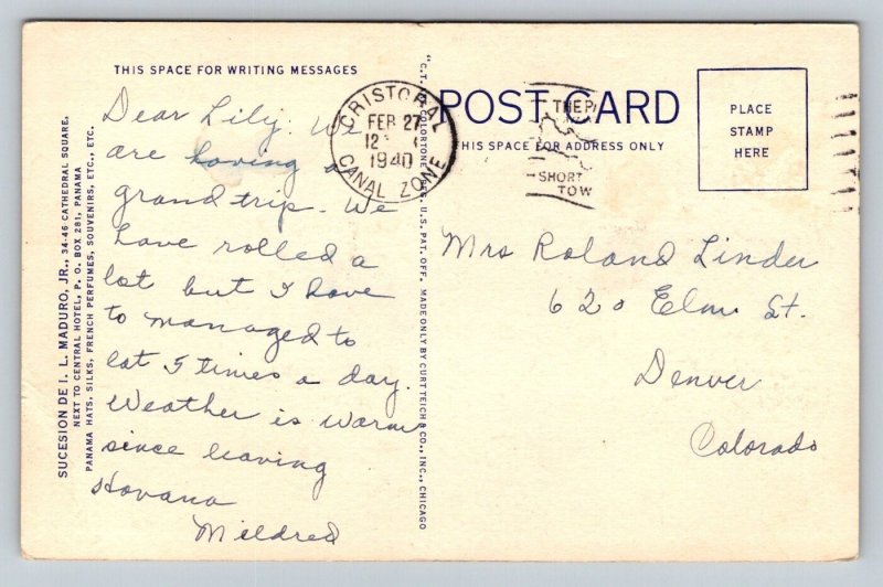 1940  San Blas Marine   Panama  Postcard