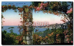 Old Postcard Menton Vue Generale