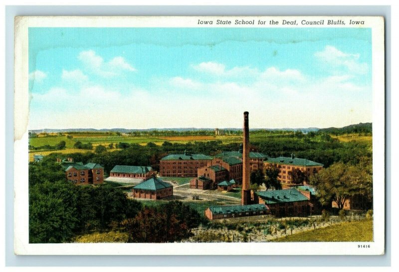 Vintage Iowa State School for the Deaf, Council Bluffs, Iowa Postcards P166