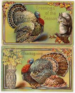 2 - Thanksgiving Cards with Turkeys