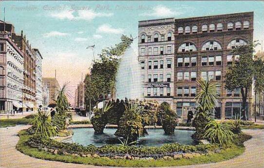 Michigan Detroit Fountain Capitol Square Park 1909