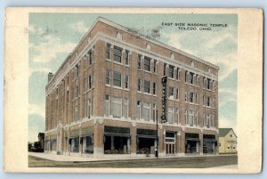 1909 Toledo Ohio Vintage Postcard East Side Masonic Temple Finkbeiners Building