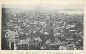 Postcard Panoramic View No. 1 St. Joseph MO News Press South Stock Yards