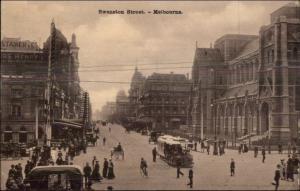 Melbourne Australia Swanston St. c1910 Postcard