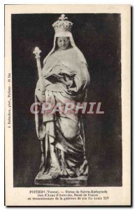 Old Postcard Poitiers Vienne Statue of Sainte Radegonde