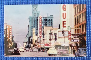 Vtg 1940's Haunted Vogue & Orpheum Theaters Granville St Vancouver B.C. Postcard