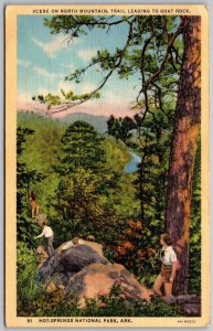 Hot Springs National Park Arkansas 1946 Postcard North Mountain Trail Goat Rock