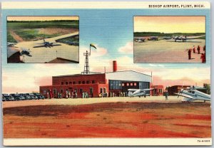 Bishop Airport Flint Michigan MI Commercial & General Aviation Airport Postcard