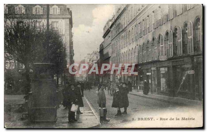 Postcard Old Brest Mayor Street Children