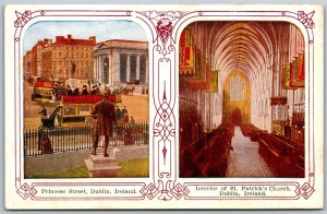 Vtg Dublin Ireland Princess Street St Patricks Church 1910s View Postcard