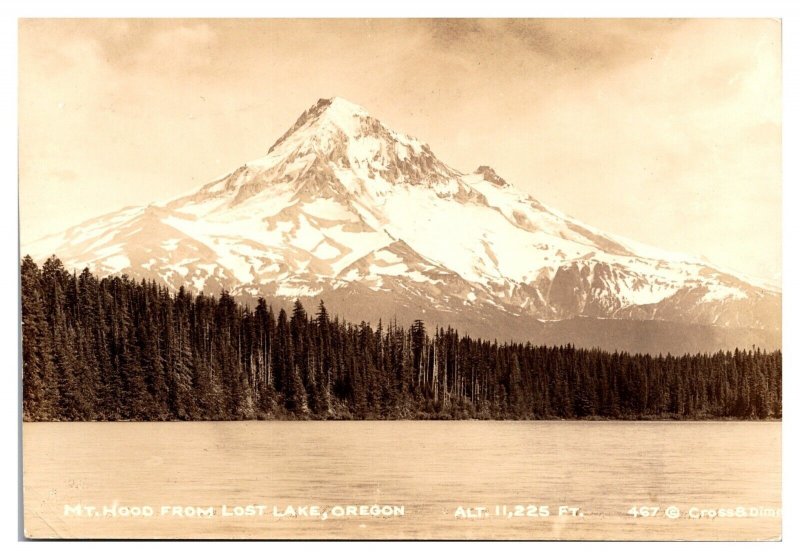 RPPC Mt. Hood from Lost Lake, Oregon Postcard