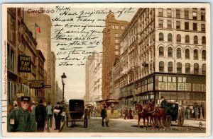 1904 Raphael Tuck Chicago, IL Corner State Madison St Private Postcard PMC A48 