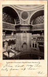 Rotunda Interior of Capitol, Harrisburg PA Undivided Back Vintage Postcard O55