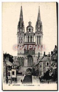 Old Postcard Angers Cathedral