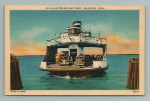Galveston-Bolivar Ferry, Galveston, Texas Postcard 