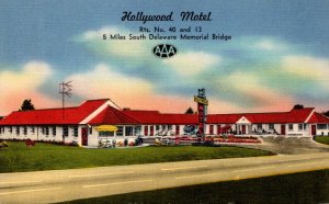 Delaware New Castle The Hollywood Motel 1955