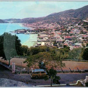 c1950s 33RPM Record Charlotte Amalie, St Thomas Virgin Islands Postcard Jumbo 1U