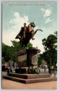 Venezuela Estatua de Simon Bolivar en la Plaza Bolivar Postcard B46