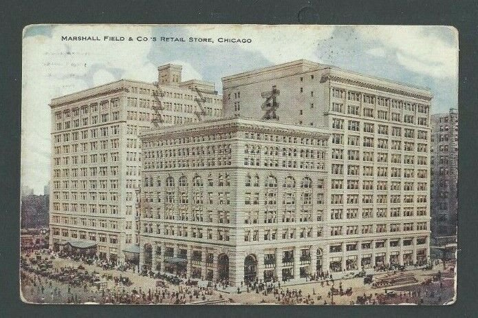 1909 Post Card Chicago IL Marshall Field & Co Famous Dept Store