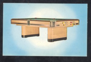 THIS TOP LINE POOL TABLE BILLIARDS VINTAGE ADVERTISING POSTCARD