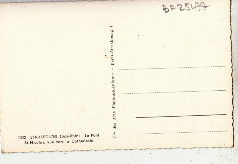 BF25477 strasbourg b r le pont ship st nicolas vue sur a france front/back image