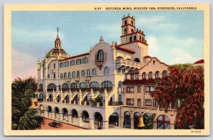 Rotunda Wing Mission Inn Riverside California Roadway And Building View Postcard