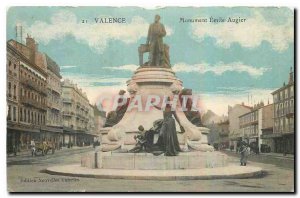 Old postcard Valencia Monument Emile Augier