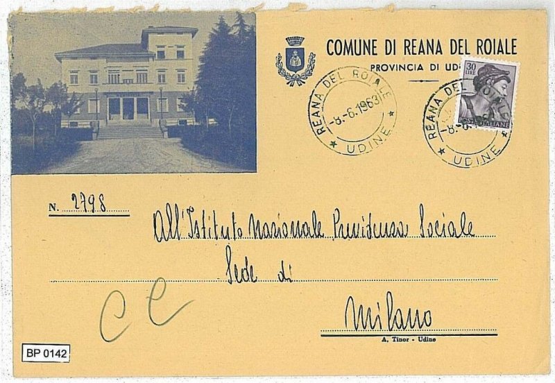 Era POSTCARD: UDINE MUNICIPAL ENVELOPE: QUEEN OF THE ROYAL-