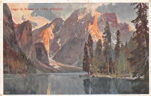 br107012 lago di braies dolomiti italy  artist signed bolzano bozen