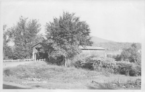 1950s Lancaster New Hampshire Mount Orne Covered Bridge RPPC Postcard 25-12136