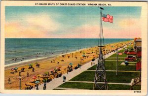 Postcard BOARDWALK SCENE Virginia Beach Virginia VA AM9988