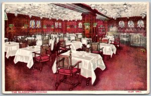 Chicago Illinois 1920s Postcard The Blackstone Hotel Club Grill