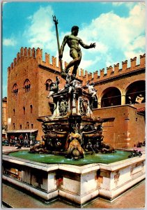 Bologna The Neptune Italy Monumental Civic Fountain Statue Postcard