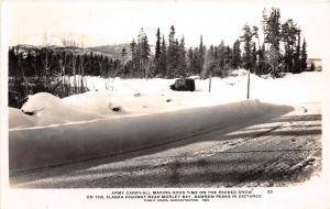 A67/ Alaska Highway Canada Postcard Photo RPPC c1940s Army Carry-All Morley Bay9