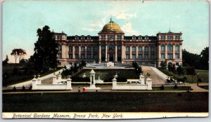 Botanical Gardens Museum Bronx Park New York NY Fountain Front Building Postcard