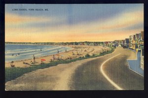 York Beach, Maine/ME Postcard, Long Sands Beach Scene, 1943!