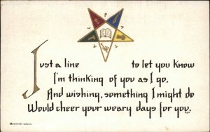 Masons Order of the Eastern Star Thinking of You Real Photo c1910 Postcard