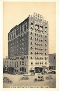 Hagerstown Maryland 1920-30s Postcard Hotel Alexander