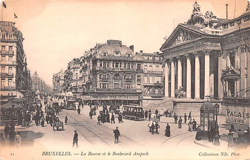 La Bourse et le Boulevard Anspach Bruxelles Belgium Unused 