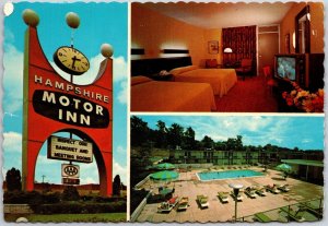 Hampshire Motor Inn Avenue Langley Park Maryland MD Swimming Pool Postcard