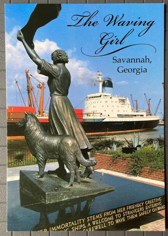 Vintage Postcard 1971 The Waving Girl Monument, Savannah Georgia (GA)